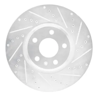 R1 Concepts EDZ-73057R Brake Rotor Drilled and Slotted Silver